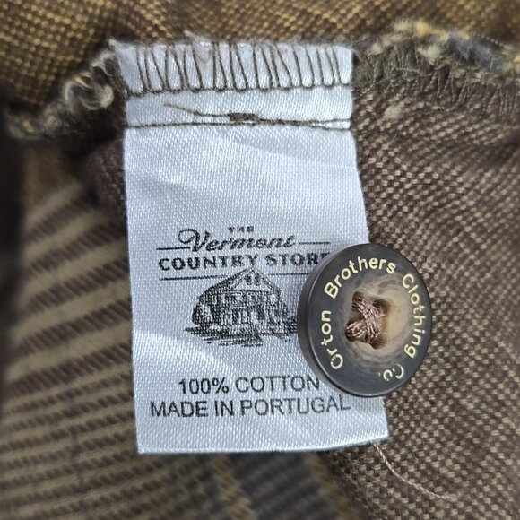 ORTON BROTHERS PATCHWORK BROWN FLANNEL SHIRT MEN'S SIZE LARGE - Picture 11 of 16